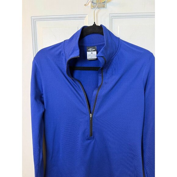 Nike PRO Women's 1/4 Zip Bright Blue Dri Fit Top - Size Medium - Picture 3 of 13